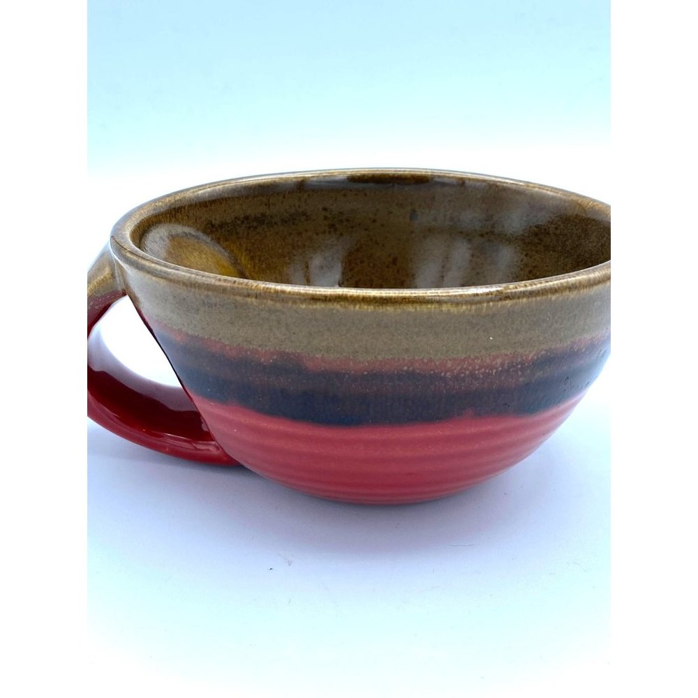 Hand Made Studio Pottery Unique Crafted 3 Toned Coffee Mug/or Bowl